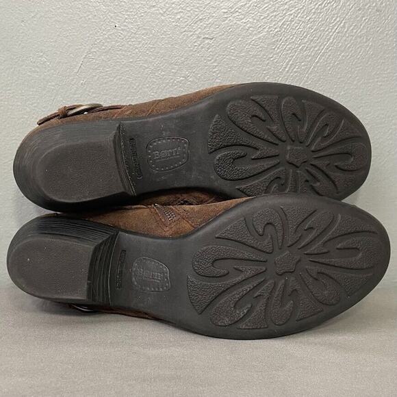 Born Booties Size 9.5 Distressed Brown Harness Western Cowgirl Boho Grunge Heels - Picture 11 of 12